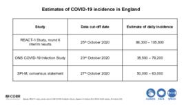 [Hi] COBR slides for 31 October press conference Chief Scientific Advisor cites REACT-1 estimates of daily incidence which was informed by the SAGE meeting of 29 October .pdf