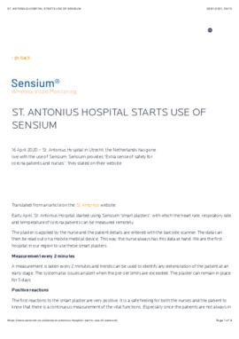 E11 - ST. ANTONIUS HOSPITAL STARTS USE OF SENSIUM.pdf
