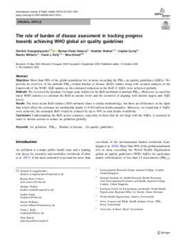[A] The role of burden of disease assessment in tracking progress towards achieving WHO global air quality guidelines