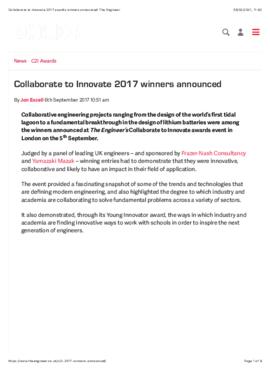 Source C - Collaborate to Innovate 2017 awards winners announced The Engineer.pdf
