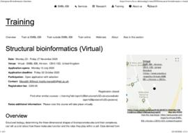 [A] Structural bioinformatics virtual training course