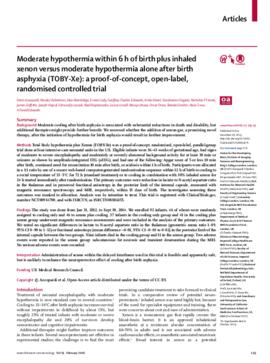 [H] Trail results on the possible use of xenon, combined with hypothermia, to treat perinatal asphyxia