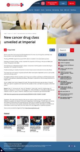 [F] New cancer drug class unveiled at Imperial