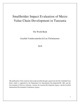 [I] Baseline report: Smallholder impact evaluation of maize value chain development in Tanzania. The World Bank Group and Let's Work Tanzania.